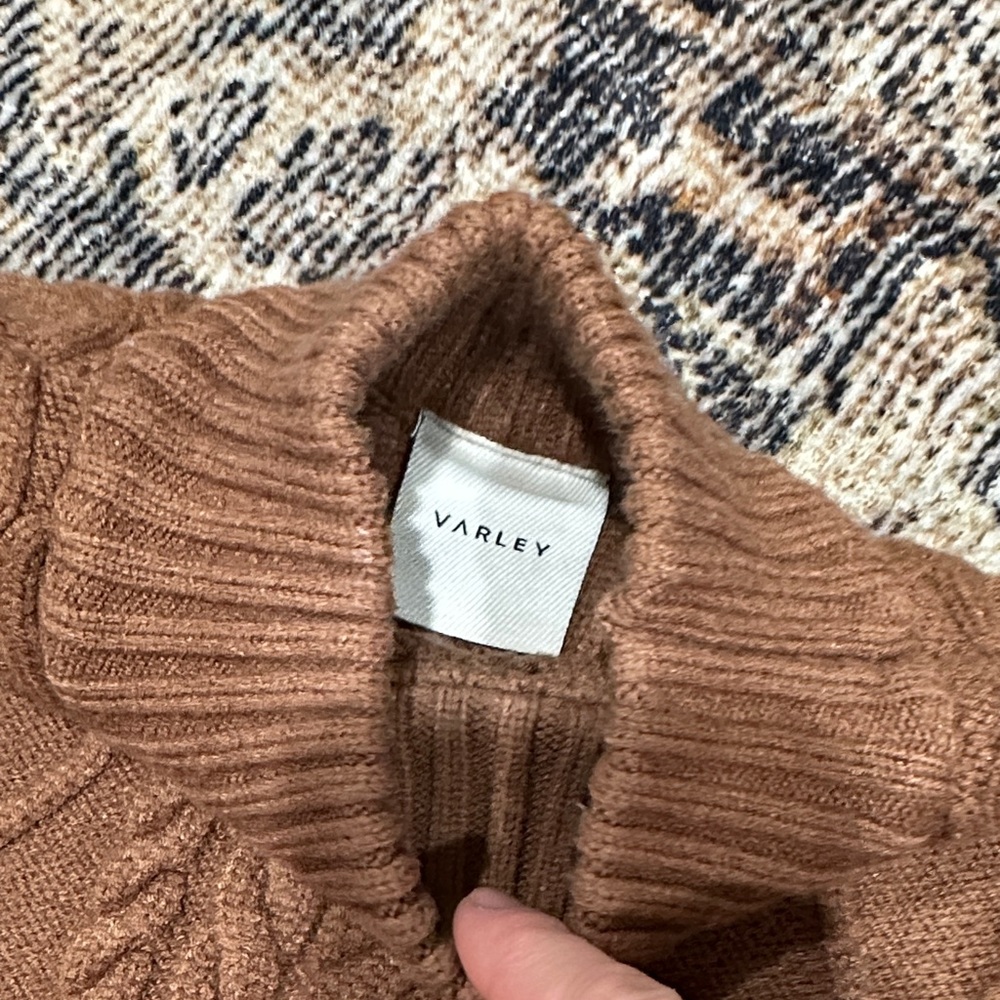 Varley Joilette Roll Neck Sweater Vest in Chestnut - Picture 2 of 5